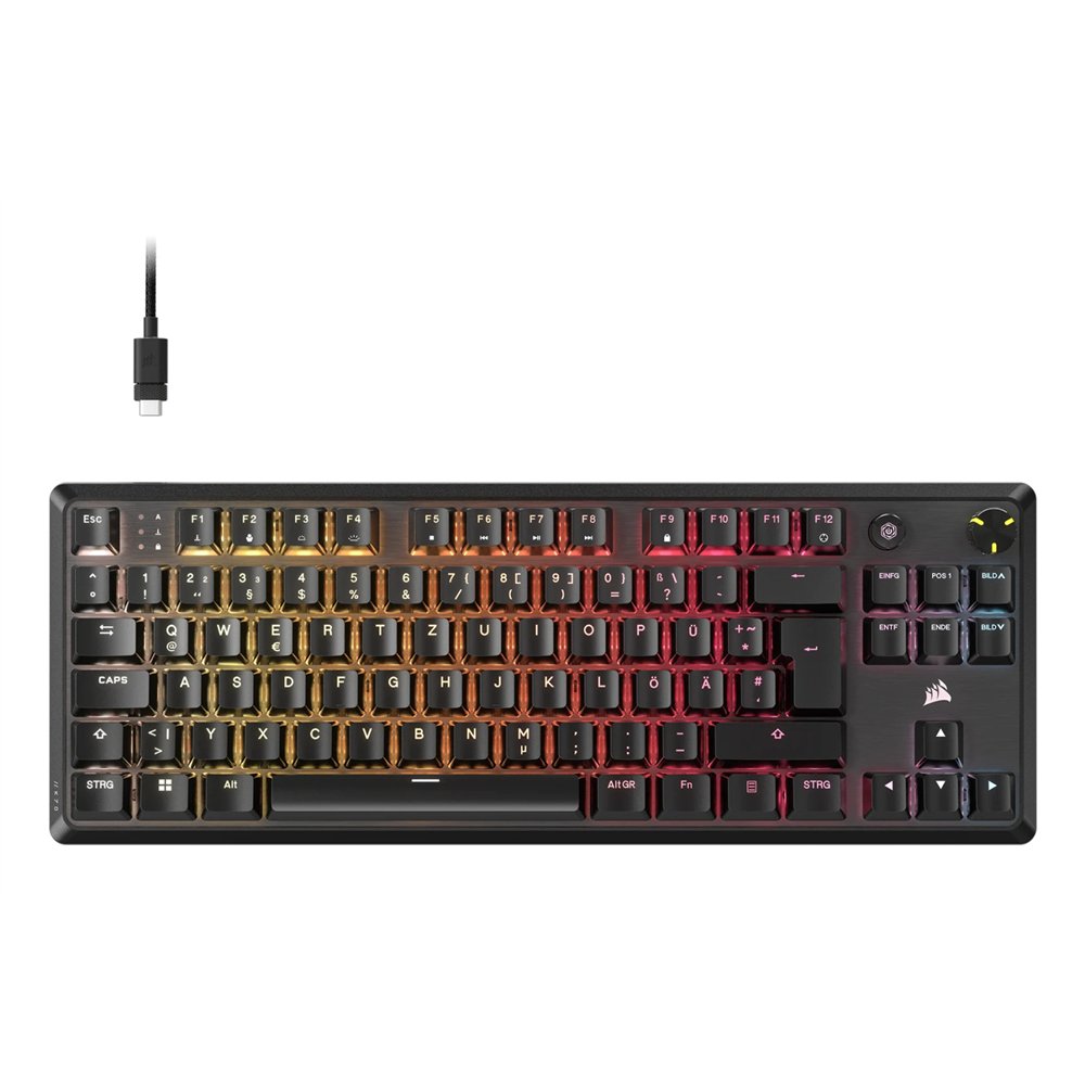 corsair k70 core tkl teclado juego usb qwertz portugués negro