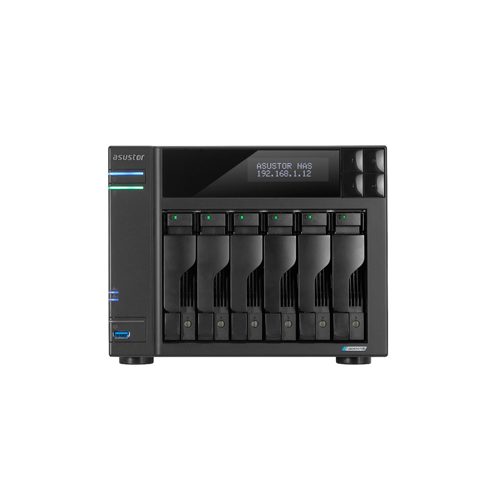 asustor lockerstor 6 gen2 nas escritorio intel® celeron® n5105 8 gb ddr4 unidad de disco duro adm negro