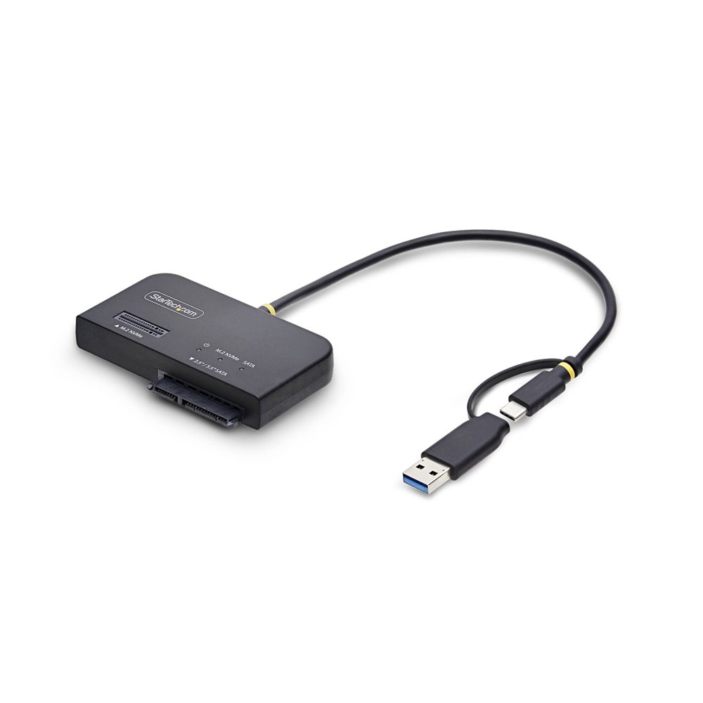 startech.com adaptador usb-c/usb-a a nvme m.2 y sata 2.5/3.5in 10gbps - lector de ssd externo - sin herramientas - b+m/m-key