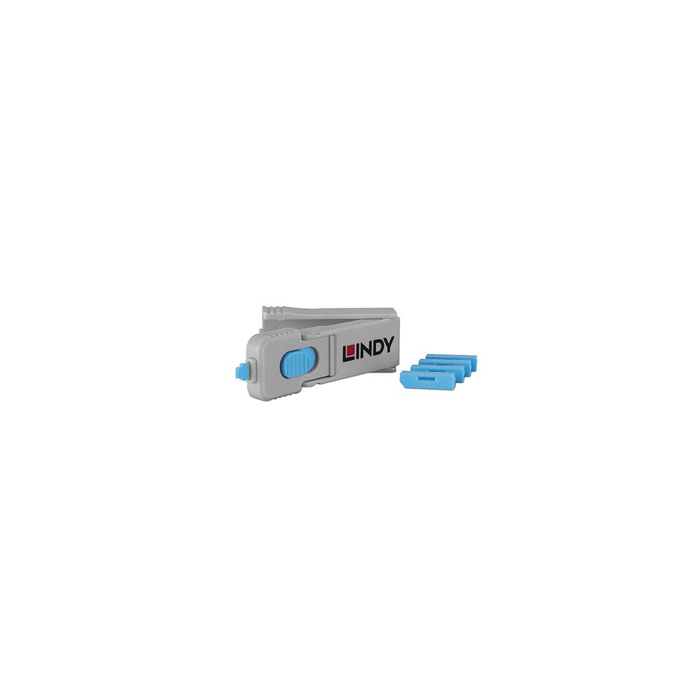 lindy 40324 bloqueador de puerto bloqueador de puerto + clave displayport azul acrilonitrilo butadieno estireno (abs) 5 pieza(s)