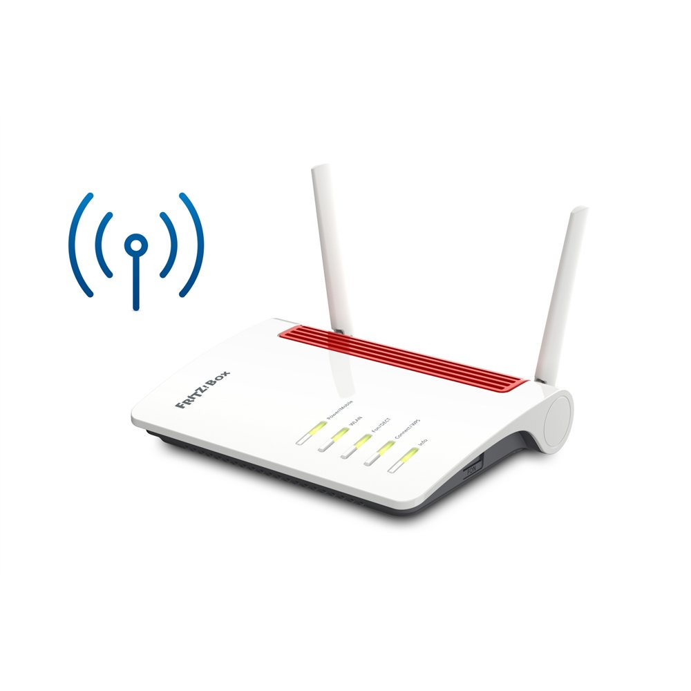 fritz! box 6850 lte router inalámbrico gigabit ethernet doble banda (2,4 ghz / 5 ghz) 3g 4g rojo, blanco