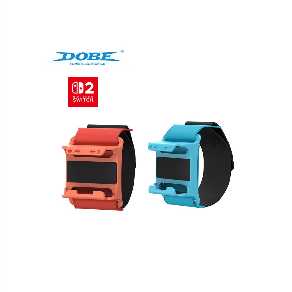 bandas de muñeca dobe ajustables para joy-con nintendo switch 2 rojo y azul
