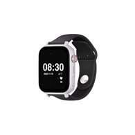 savewatch plus 4g blanco con correa negra de silicona para niños