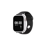 savewatch plus 4g blanco con correa negra de silicona para niños