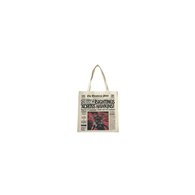 bolsa shopping stranger things the hawkins post de tela beige