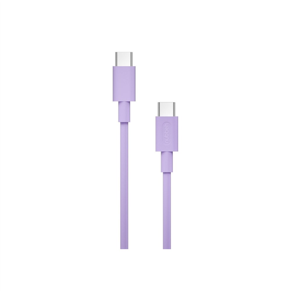 cable nubbeh borealis usb-c a usb-c 1,5 m 3a lila de silicona líquida