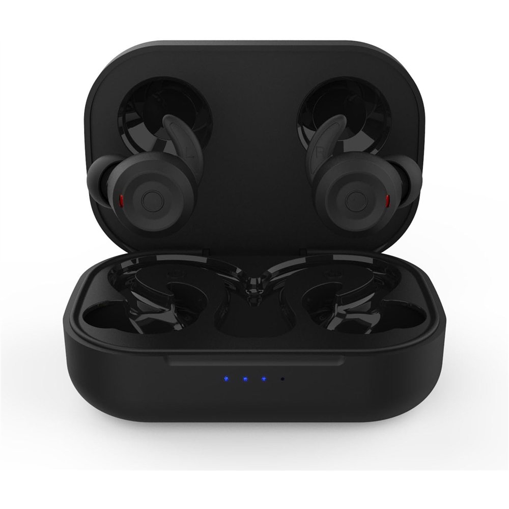 auriculares nubbeh breeze sport inalámbricos negros con estuche de carga 60/400 mah