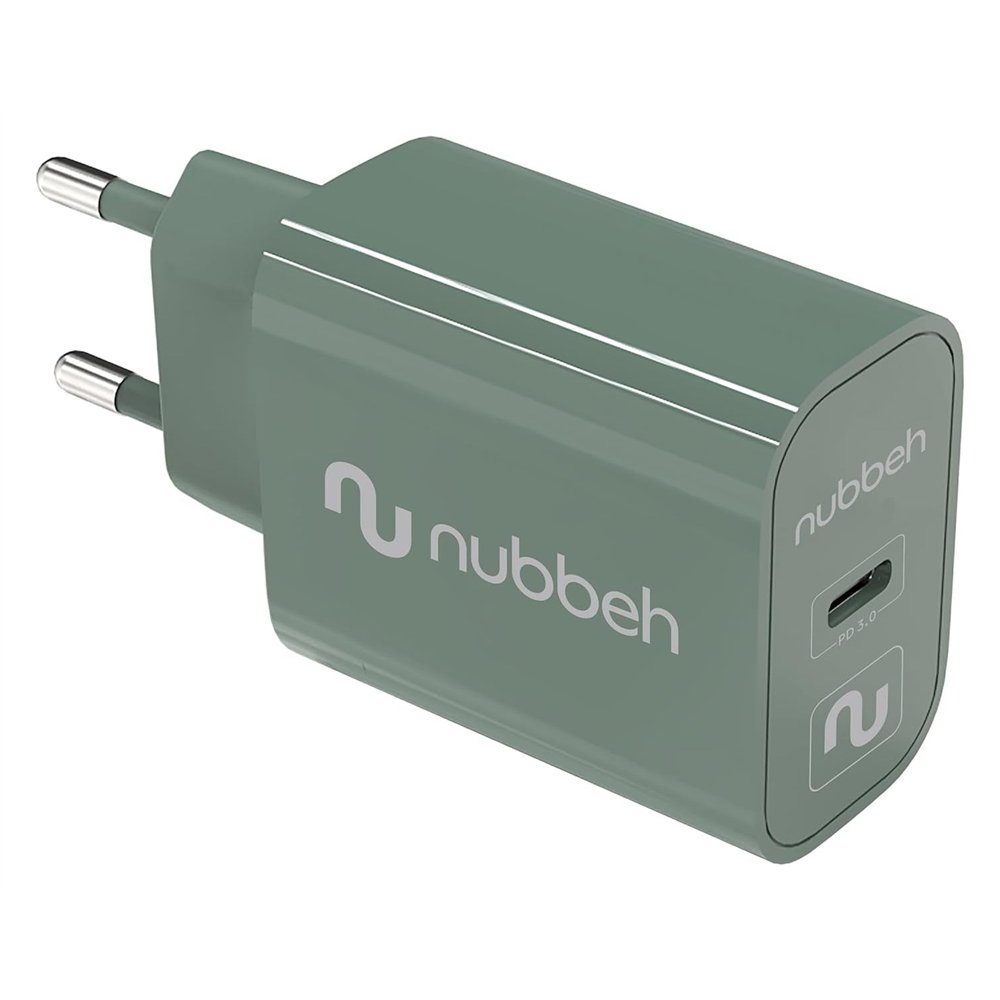 cargador de pared nubbeh bhoot usb-c power delivery 3.0 25w verde