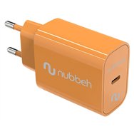 cargador de pared nubbeh bhoot usb-c power delivery 3.0 25w naranja