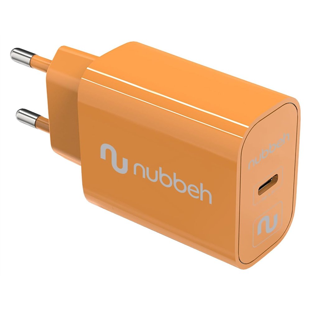 cargador de pared nubbeh bhoot usb-c power delivery 3.0 25w naranja