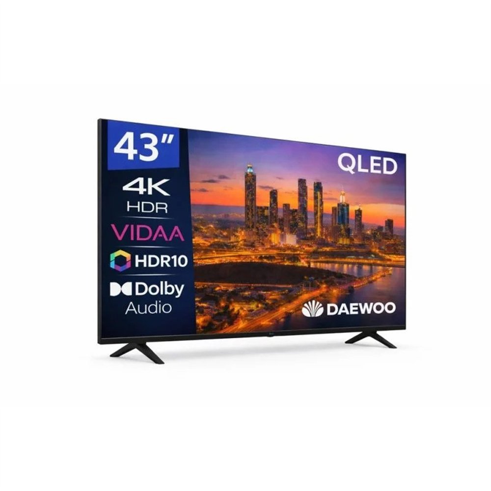 televisor daewoo 43 qled 4k uhd usb smart tv wifi bluetooth vidaa