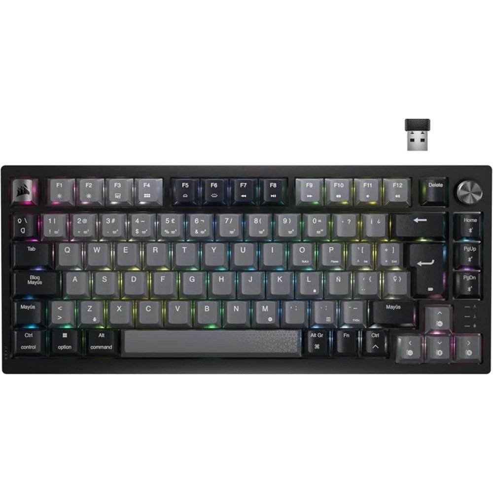 teclado gaming corsair k65 plus wireless 75% icue rgb black