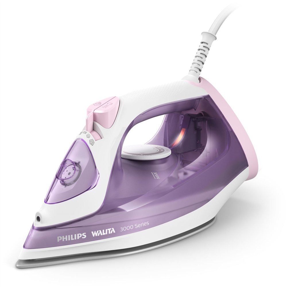 philips 3000 series dst3010/30 plancha plancha a vapor suela de cerámica 2000 w púrpura, blanco