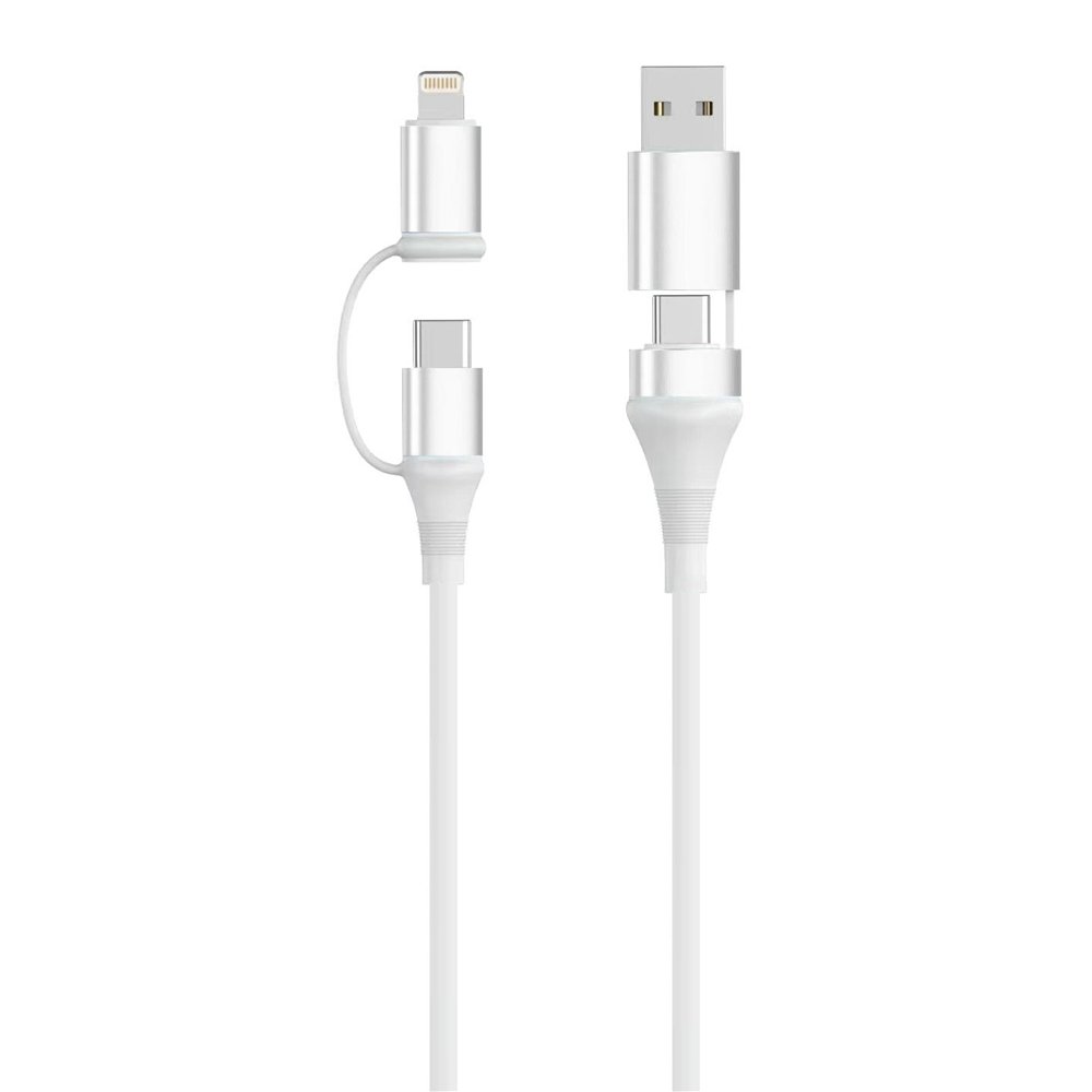 ewent ec1075 cable usb usb 2.0 1 m usb a/usb c usb c/lightning 0,48 gbit/s 60 w blanco