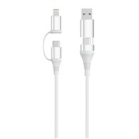 ewent ec1076 cable usb usb 2.0 2 m usb a/usb c usb c/lightning 0,48 gbit/s 60 w blanco