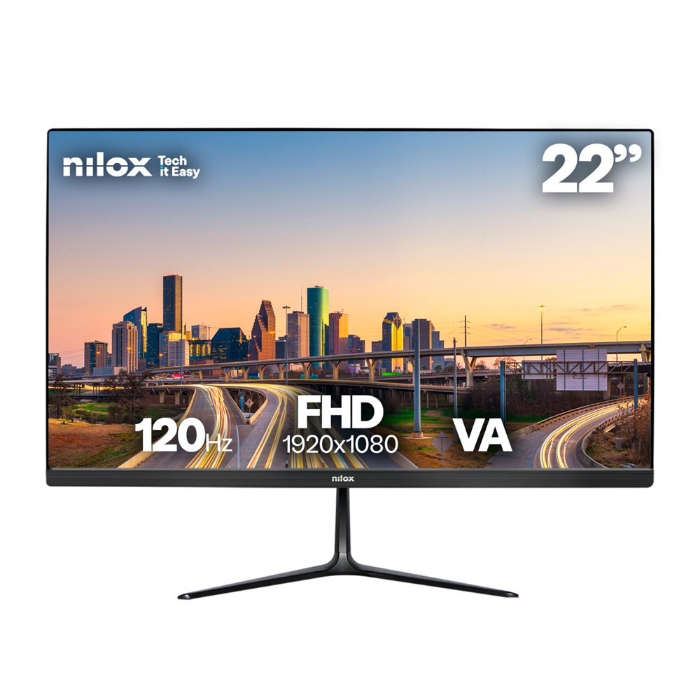 nilox monitor 21.5 va 120hz vga y hdmi