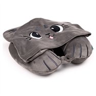 almohada viaje capucha gatos beans & co hoodeazzz