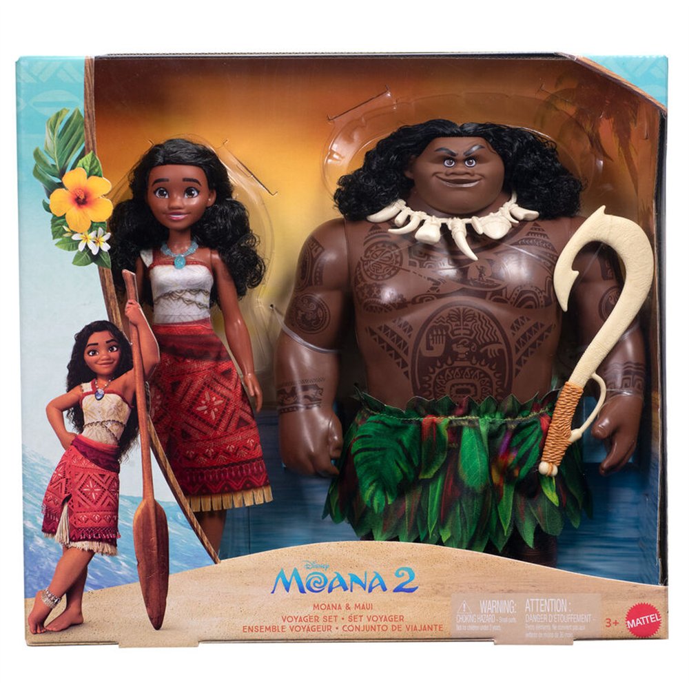 blister 2 muñecos vaiana & maui moana 2 disney