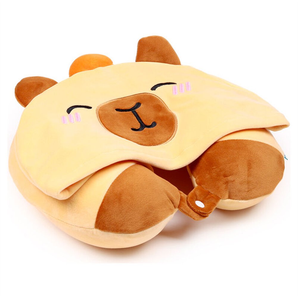 almohada viaje capucha duke el capibara hoodeazzz