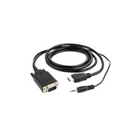 gembird a-hdmi-vga-03-6 adaptador de cable de ví­deo 1,8 m hdmi tipo a (estándar) vga (d-sub) + 3,5mm negro