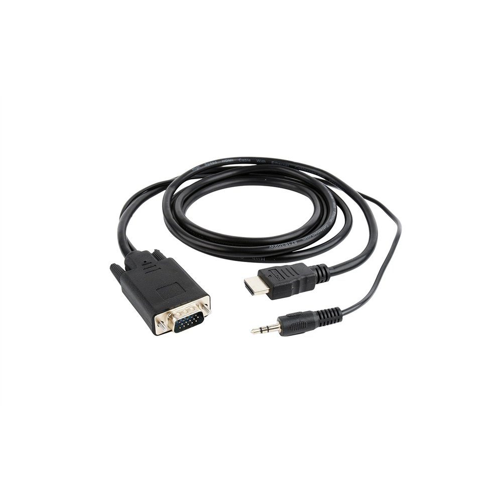 gembird a-hdmi-vga-03-6 adaptador de cable de ví­deo 1,8 m hdmi tipo a (estándar) vga (d-sub) + 3,5mm negro