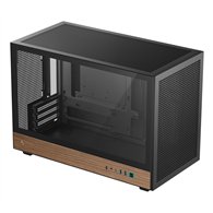 deepcool ch260 wood micro torre negro, madera
