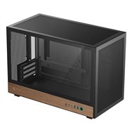 deepcool ch260 wood micro torre negro, madera