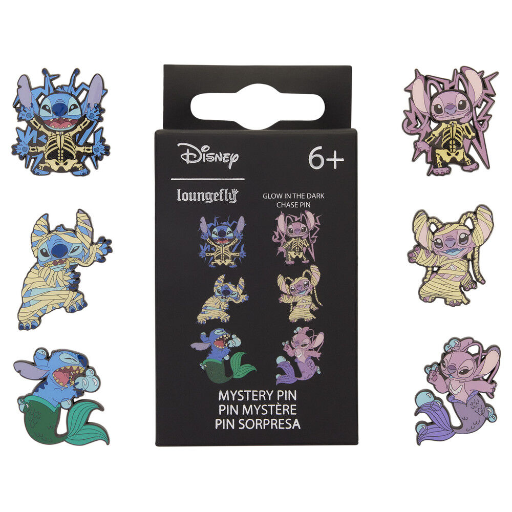 blind box mystery enamel pin stitch & angel stitch disney loungefly