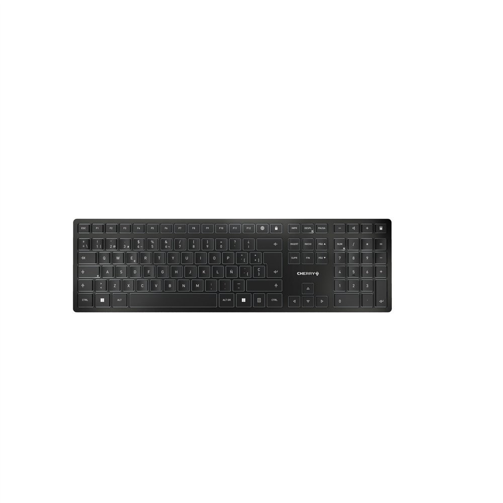 cherry kw 9100 slim teclado rf wireless + bluetooth qwerty español negro