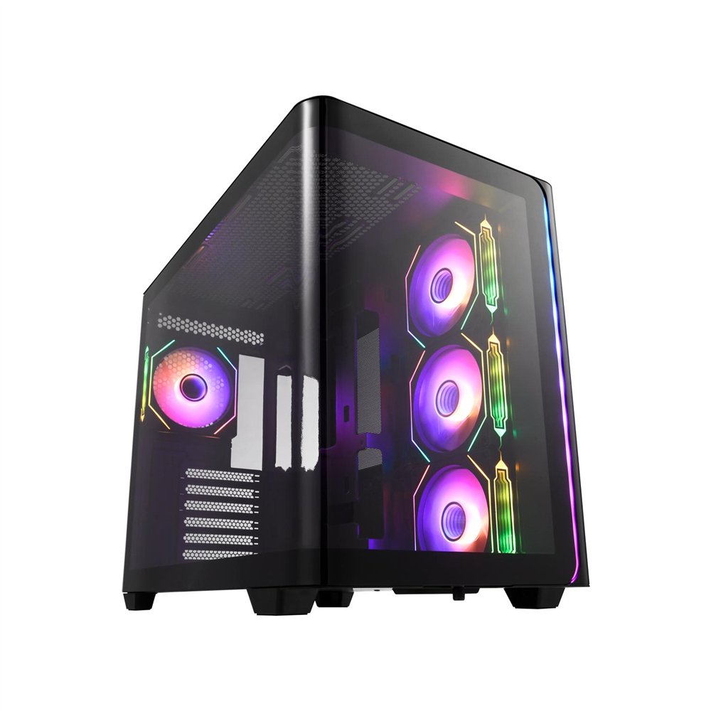 fsp m580-ba carcasa midi tower mitx, matx negro argb