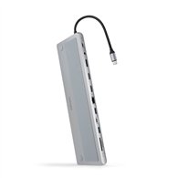 nanocable hub usb-c 12 en 1, conversor usb-c 3.1 a 3xusb-a 3.0 + usb-c 3.0 + usb-c pd 100w + 2xhdmi 4k60hz + dp 4k60hz + rj45 1g