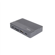 tooq caja externa para ssd m.2 nvme/sata + hub usb-c 3.2 gen2 con 2x usb-a 3.1 + 1x usb-a 2.0 + usb-c 3.2 gen2 + hdmi 2.0 + rj45