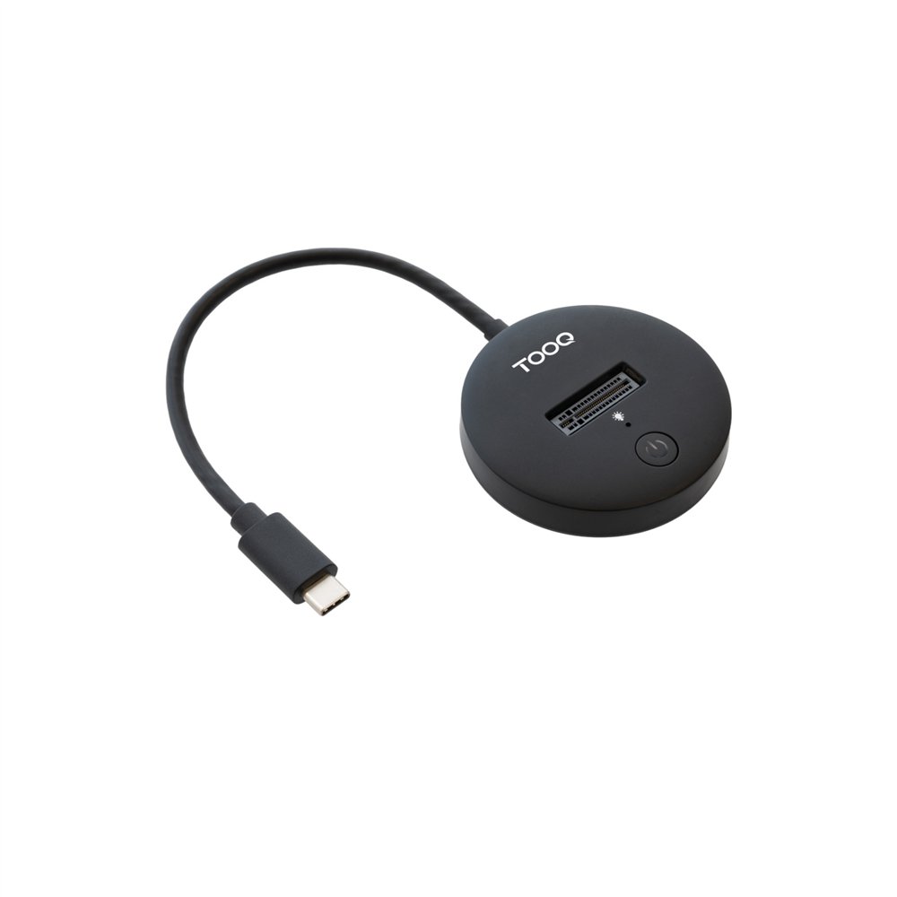 tooq docking station usb-c 3.2 gen 2x1 para ssd m.2 nvme pice, negra