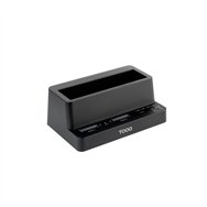 tooq docking station usb-c 3.2 gen 2 dos bahías para ssd m.2 nvme + bahía para 2,5"- 3,5" para hdd + clonador, negro