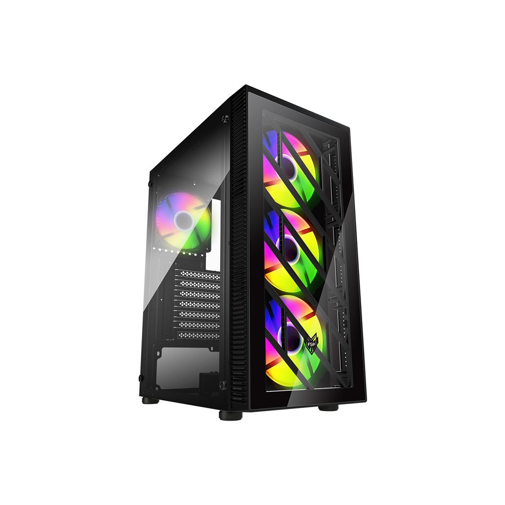 fsp cmt192 carcasa midi tower mitx, matx, atx negrofixed rgb