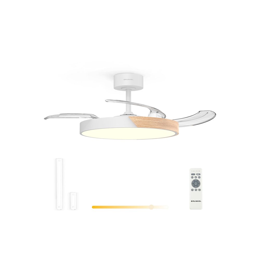 grunkel skydual42 ventilador blanco, madera