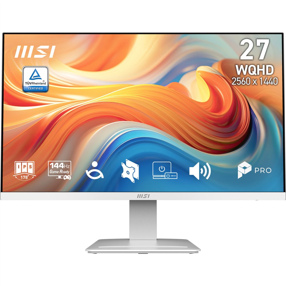 msi pro mp273qw e14 pantalla para pc 68,6 cm (27") 2560 x 1440 pixeles wide quad hd blanco