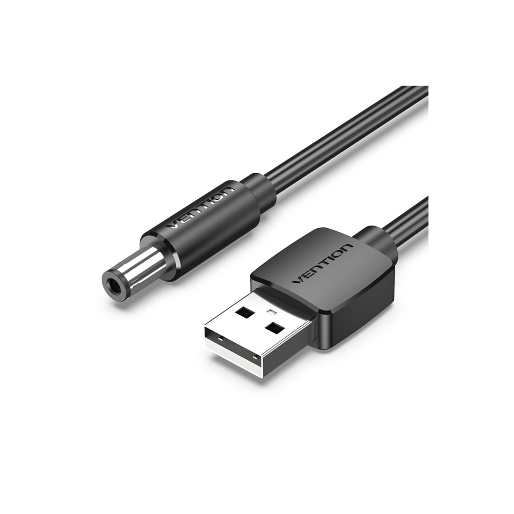 vention ceybd cable de transmisión negro 0,5 m usb a dc 5.5mm