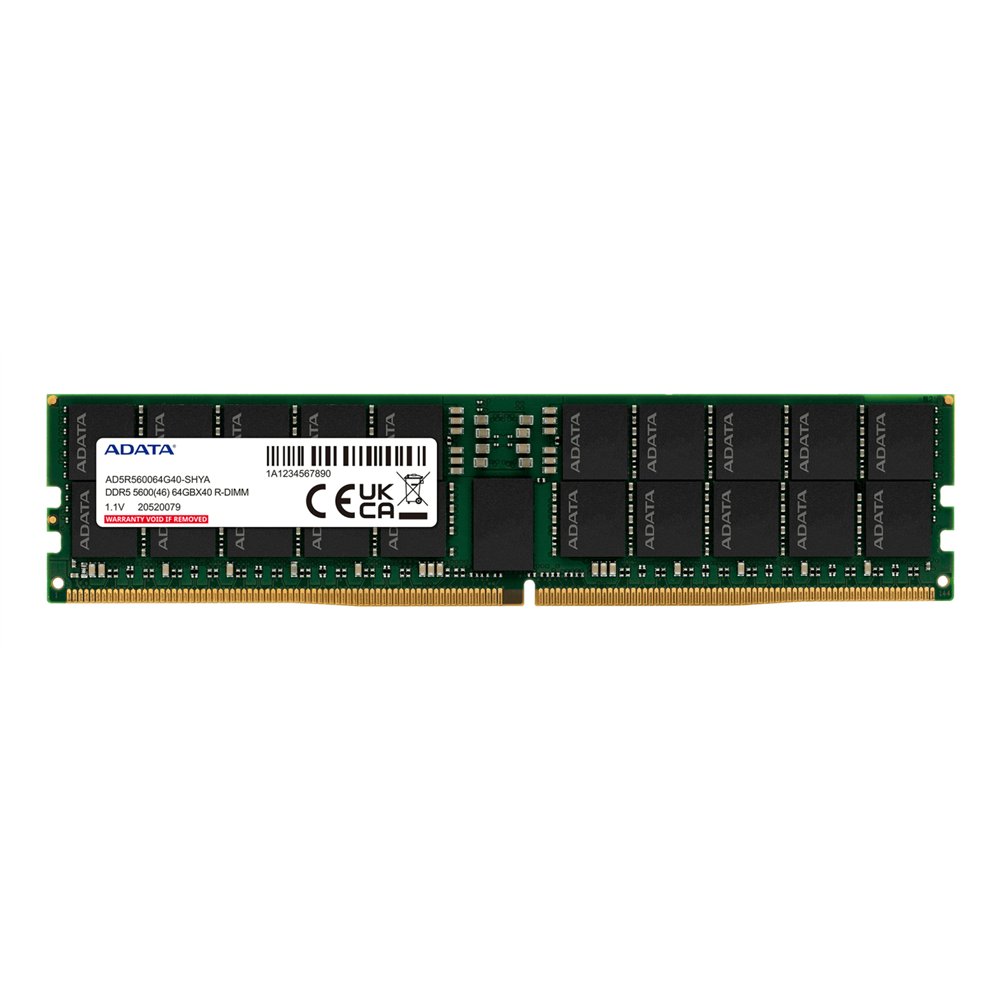 adata ad5r560064g40-shya módulo de memoria 64 gb 1 x 64 gb ddr5 5600 mt/s 288-pin dimm ecc