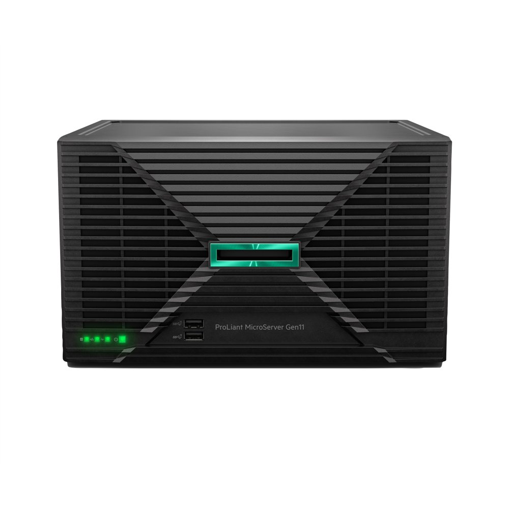 hpe proliant microserver gen11 6325p 3.5ghz 4c 1p 1x32gb-u 4lff-nhp 2x4tb hdd 1x180w ps eu server