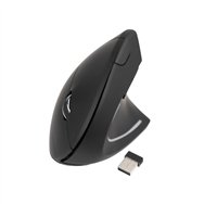 tooq ratón inalámbrico ergonómico vertical 3200 dpi, 6 botones, negro