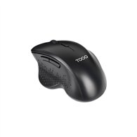 tooq ratón inalámbrico ergonómico 1600 dpi, 6 botones, negro
