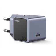 cargador de pared ugreen gan 30w 1xusb-c gris (35041)
