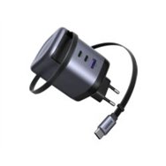 cargador ugreen gan 100w cable usb-c retráctil (65828)
