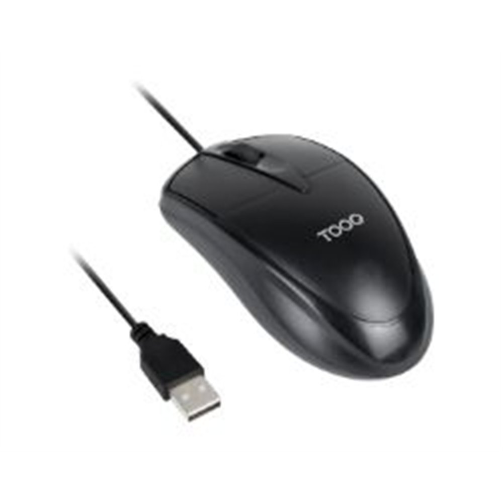 ratón tooq óptico usb-a 1000dpi 1.3m negro (tqm-1001-b)