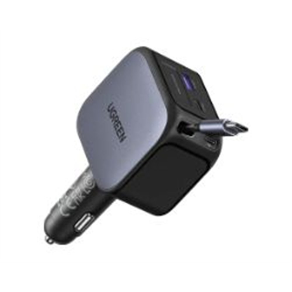 cargador coche ugreen pd 145w cable retráctil (55910b)