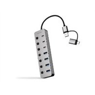 hub nanocable usb-a/c a usb-a/c plata (10.16.4510)