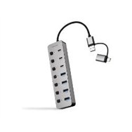 hub nanocable usb-a/c a usb-a/c plata (10.16.4510)