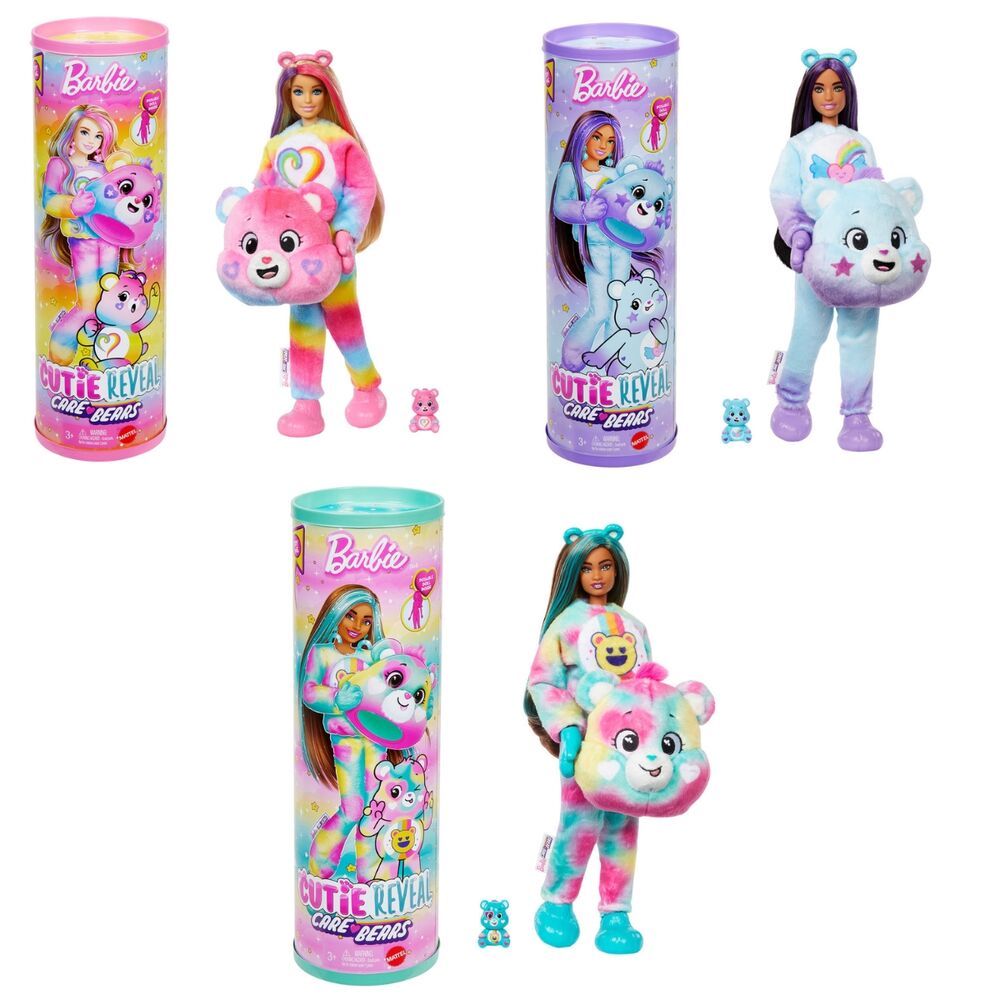 muñeca cutie reveal care bears barbie surtido