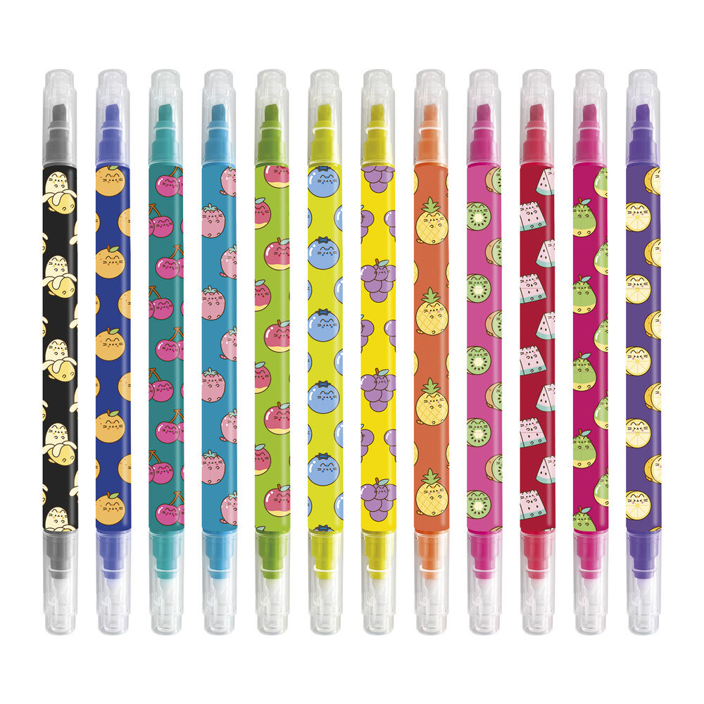 set 12 rotuladores borrables fruits pusheen